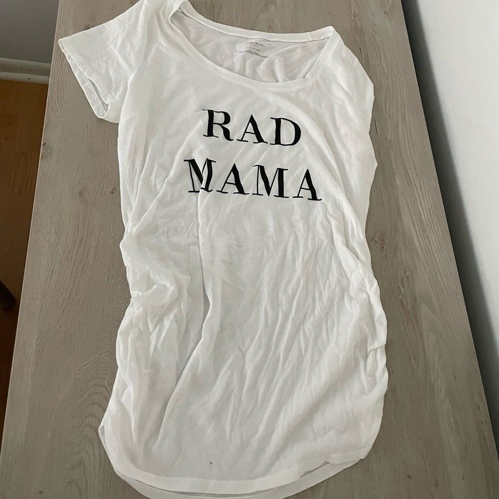 Rad Mama motherhood maternity white tee
